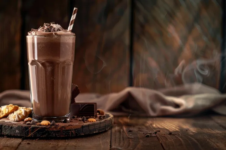 Chocolate peanut butter oatmeal protein power shake