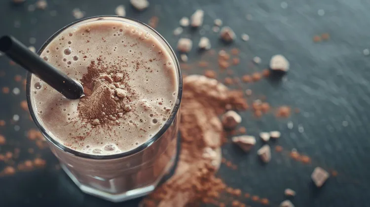 Chocolate peanut butter protein power shake