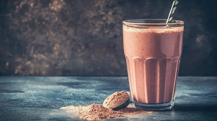 Chocolate peanut butter protein power shake