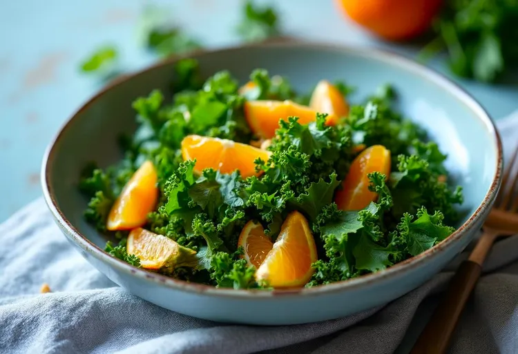 Citrusy kale salad with olive oil
