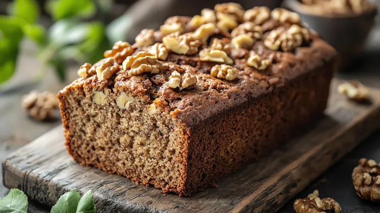 Coconut banana walnut bread