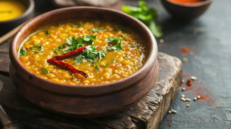 Coconut curried golden lentils