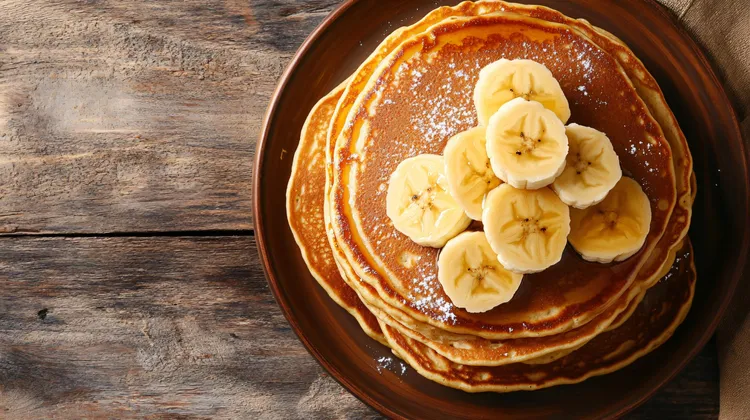 Coconut flour banana pancakes with egg whites and vanilla
