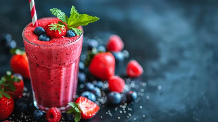 Coconut milk berry protein shake