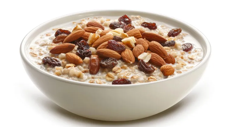 Coconut milk oatmeal date and raisin delight