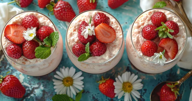 Strawberry cottage cheese parfait