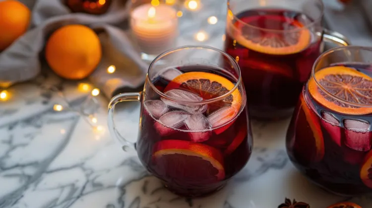 Cranberry and orange iced tea