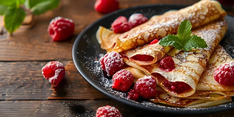 Crepes with mixed berries