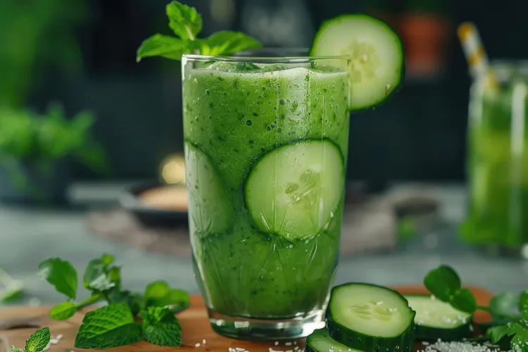 Cucumber apple berry smoothie