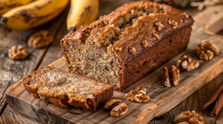 Date, walnut and banana loaf