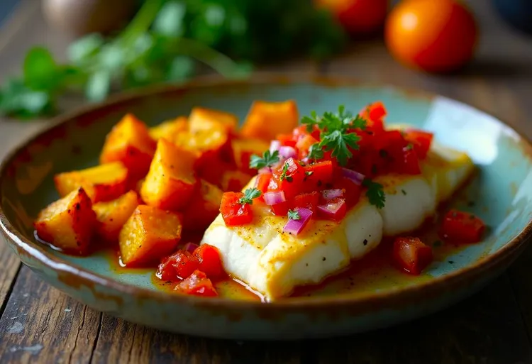 Fish with tomato salsa