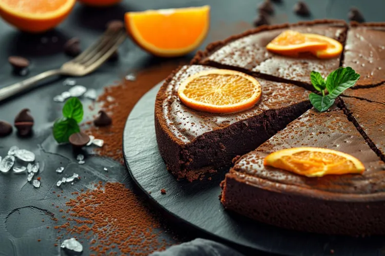 Flourless chocolate and orange cake