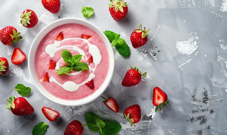 Frozen strawberry and white chocolate parfait
