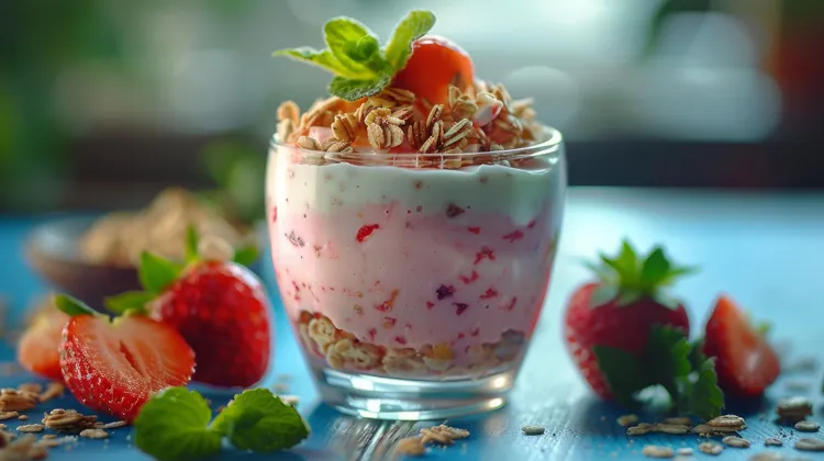 Fruit and granola yogurt