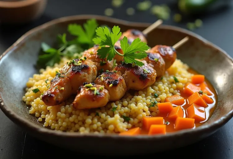 Garlic paprika chicken skewers