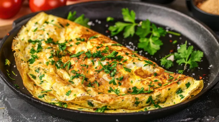 Goat cheese and herb omelet