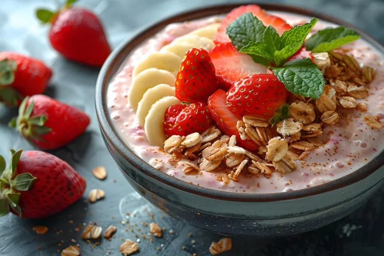 Greek yogurt fruit and cereal