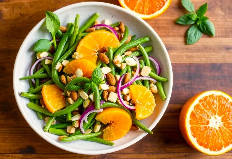 Green bean salad with orange and mint