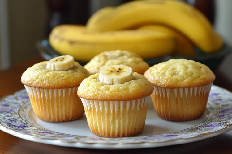 Healthy 3-ingredient banana mini muffins