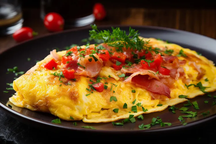 Denver omelet with ham, onion and red pepper