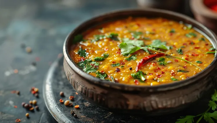 Pakistani daal channa with butter and spices