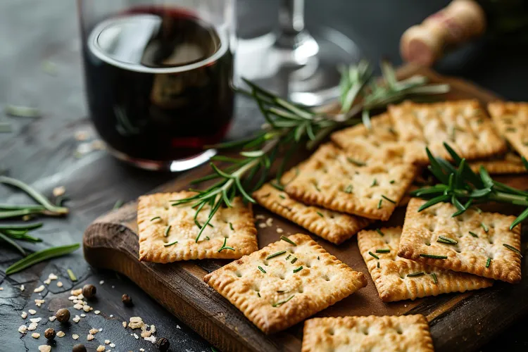Herbed oat crackers
