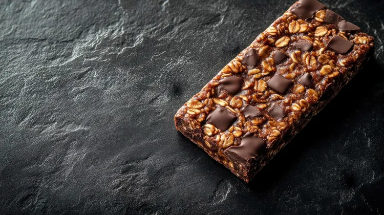 Homemade chocolate and banana protein bars