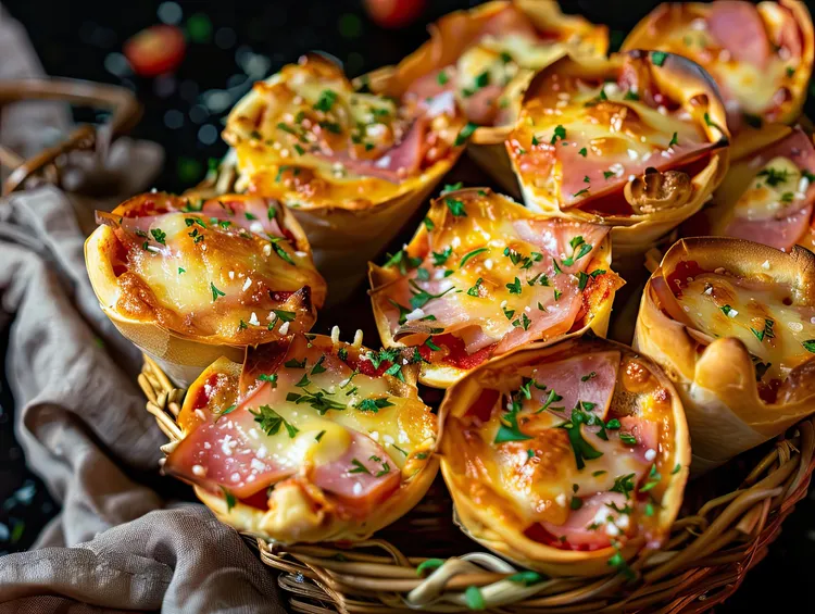 Individual egg and bacon pies