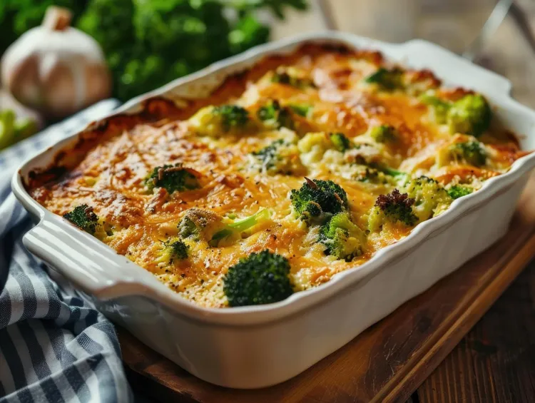 Keto ham swiss and broccoli casserole