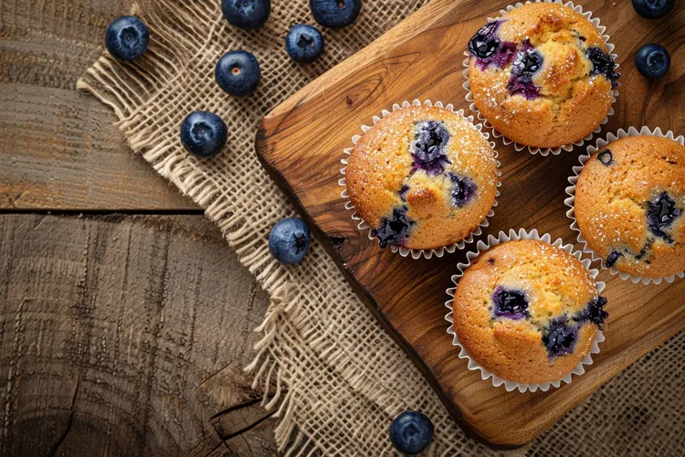Keto lemon blueberry muffins