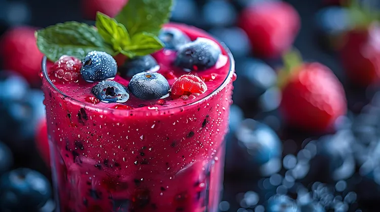 Lemon, berry and honey smoothie