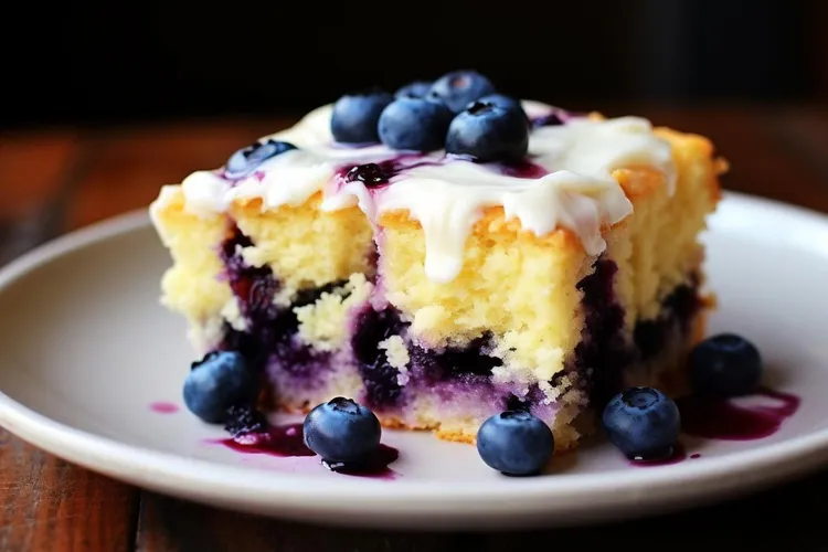 Lemon blueberry poke cake