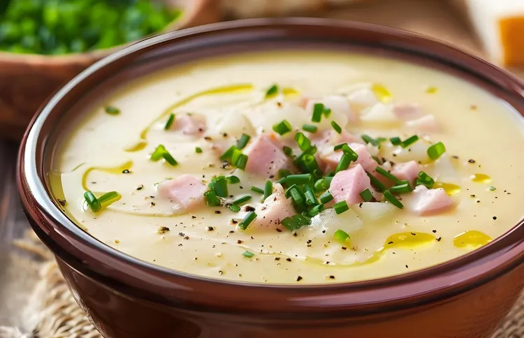 Low carb crockpot ham & cheese cauliflower soup