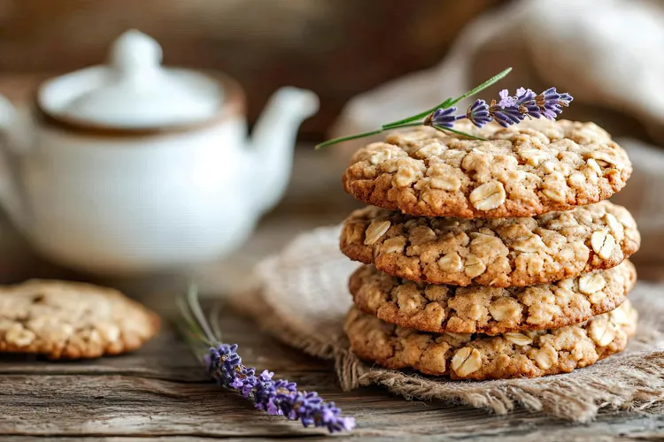Macadamia and ginger anzac biscuits
