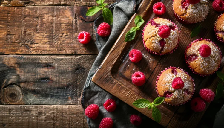 Macadamia, white chocolate and raspberry muffins