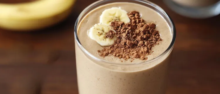 Decadent chocolate-maple banana peanut butter smoothie