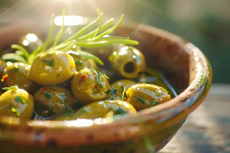 Marinated olives