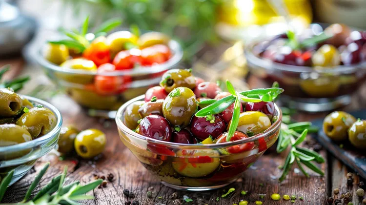 Marinated olives