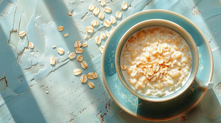 Microwave peanut butter protein power bowl