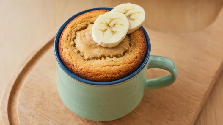 Deliciously easy microwave vanilla banana oat cake