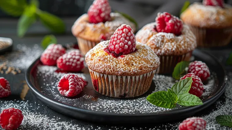 Mini lemon and raspberry cakes