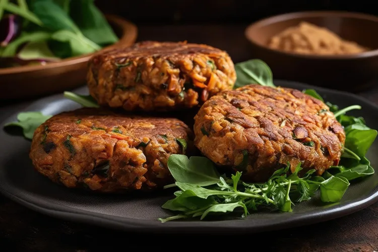 Mushroom and walnut patties