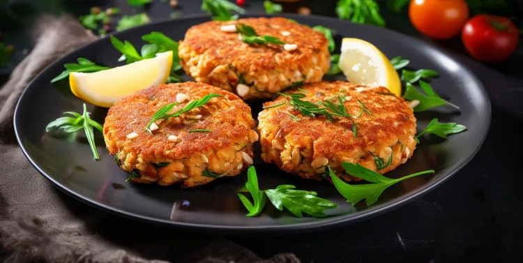 No bun chicken burger with oats, veggies and spices