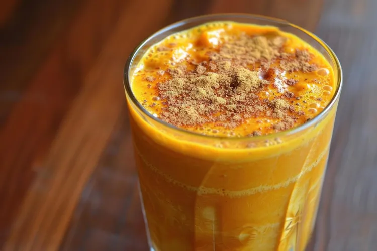 Cinnamon turmeric oatmeal protein smoothie
