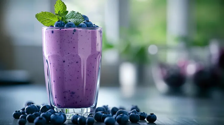 Orange blueberry yogurt smoothie