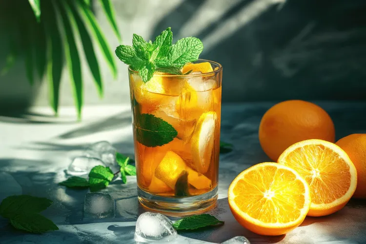 Orange mint iced tea