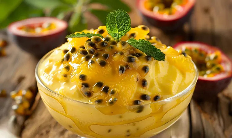 Oranges with passionfruit custard
