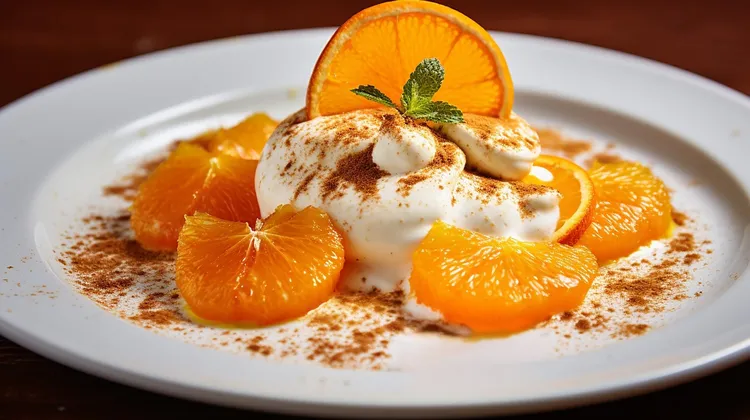 Oranges with white chocolate cream