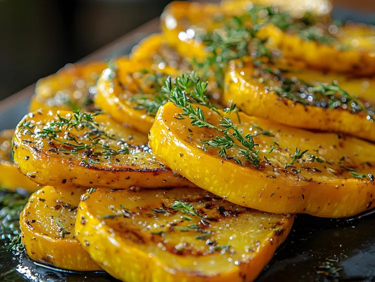 Oven-roasted summer squash with salt and oil