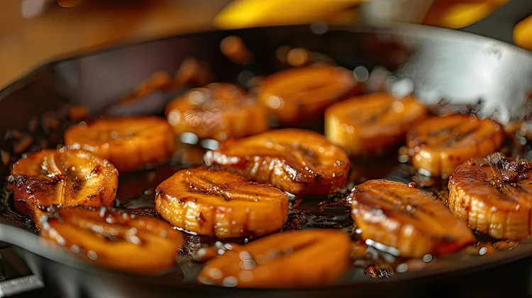 Cinnamon-spiced pan-fried bananas